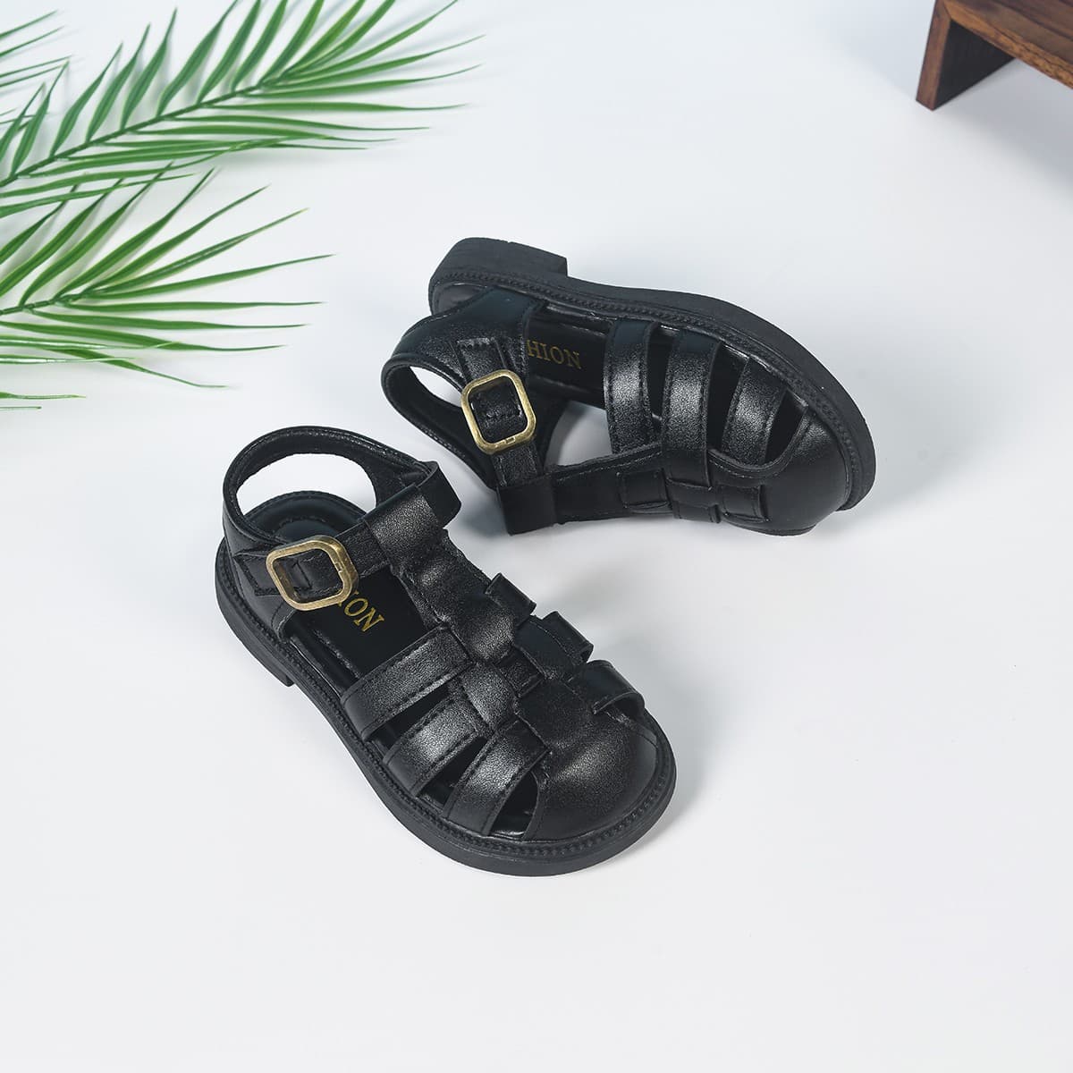 Girls Sandals 2026 Summer New Style Children's Closed-Toe Roman Sandals Simple Woven Kids Shoes