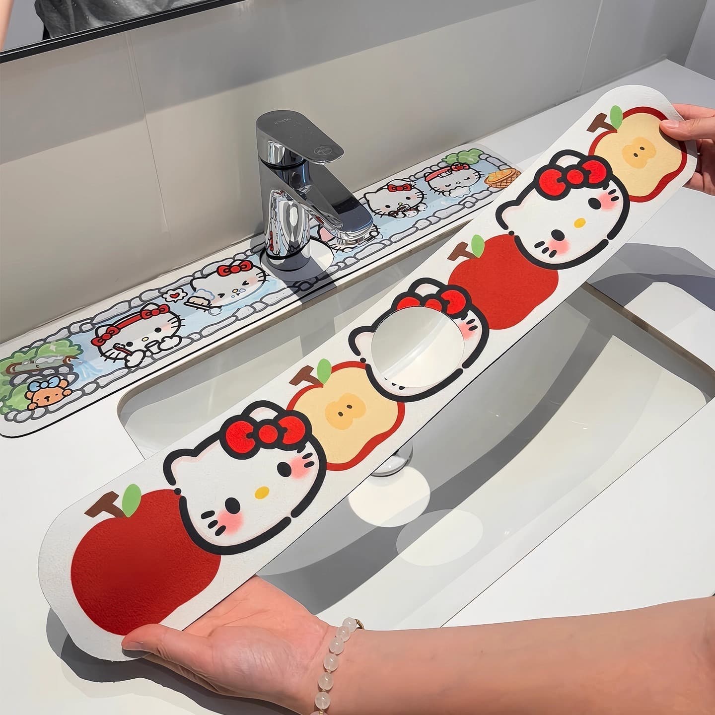 Cute Cartoon New Faucet Drip Mat, Home Restaurant Water-Absorbent Non-Slip Table Mat, Living Room Heat-Proof Coffee Table Mat