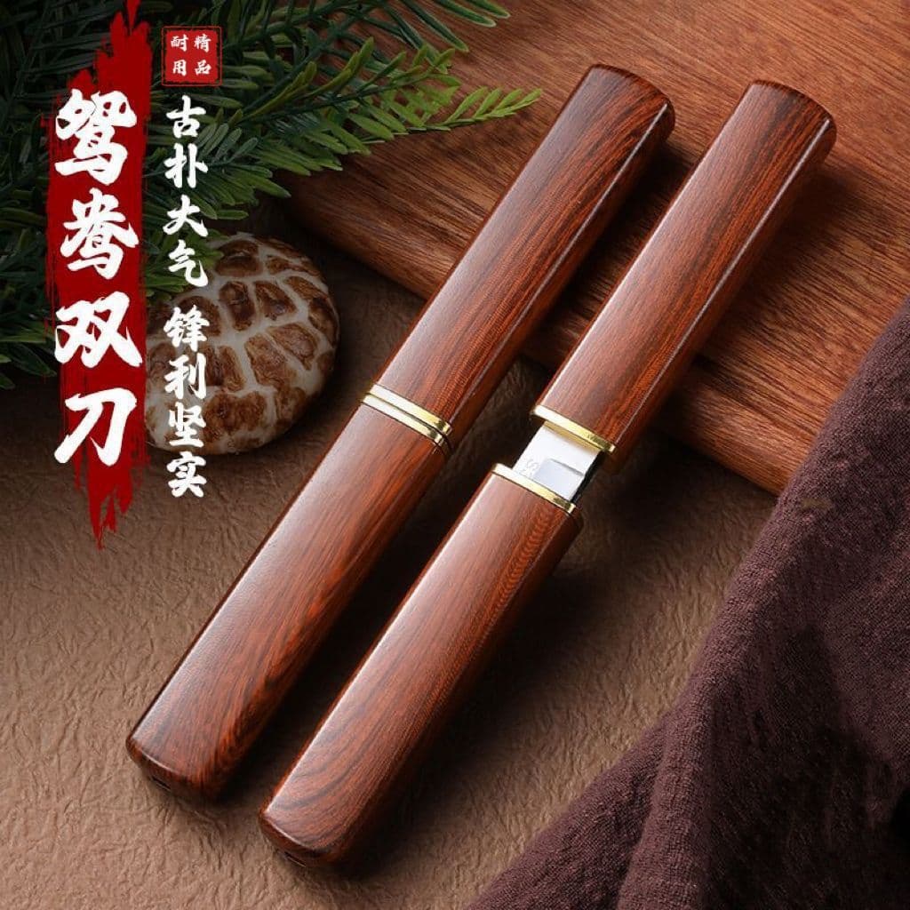 Longfeng Yuanyang Double Knife Fruit Knife Portable Household Cutting Vegetable and Meat Stainless Steel Knife Fruit Knife Paring Knife Dual Use