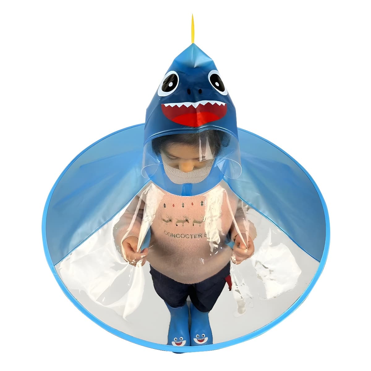 [Xinyiqi] Children's raincoat for kindergarten babies 1-3 years, cloak-style poncho with head-worn umbrella cap, portable.