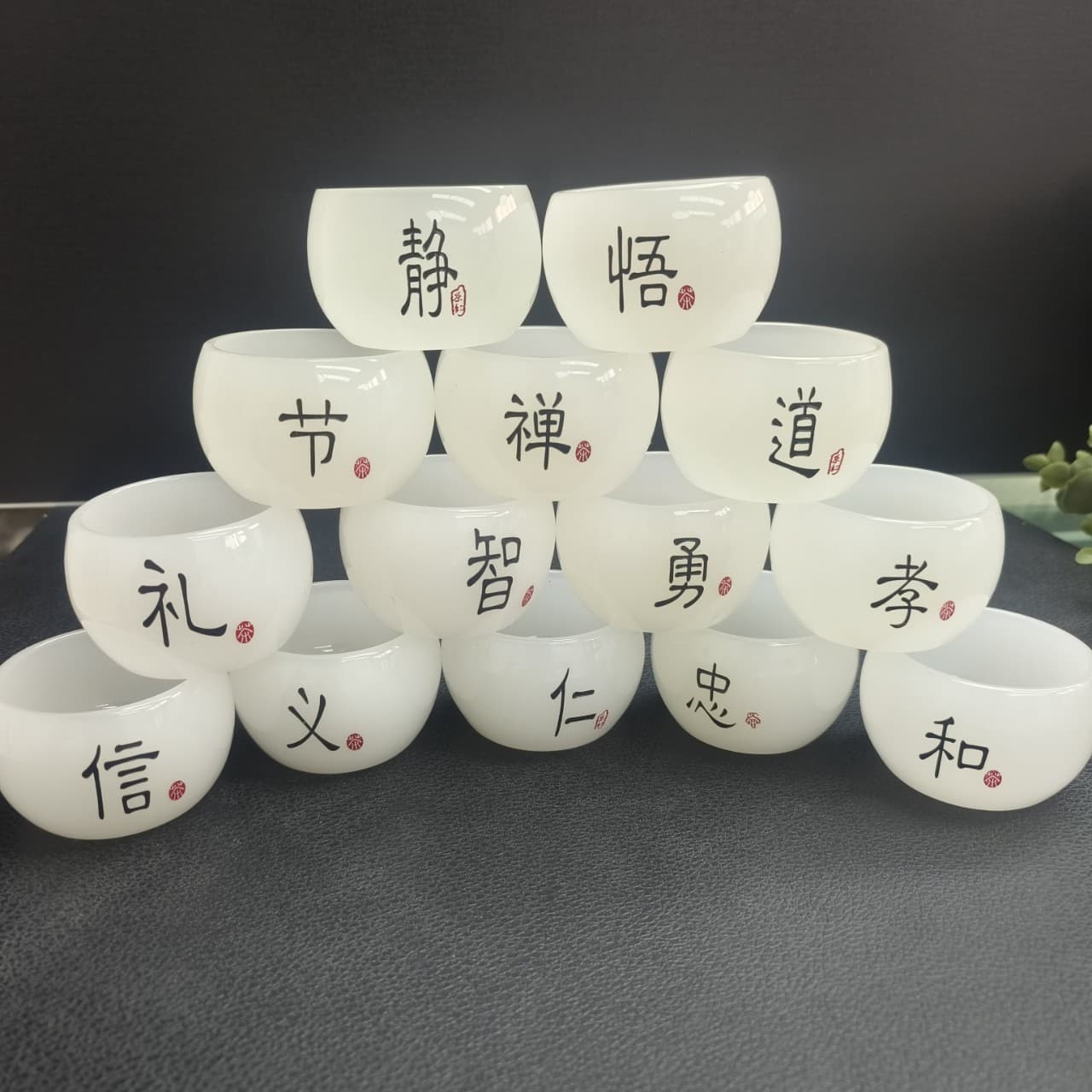 Glass Jade Bowl, Jade Wine Glass, Jade Teapot, Green Imitation Jade Cup with Lid, Promotional Gift, Imitation White Jade Cup, Jade Tea Set