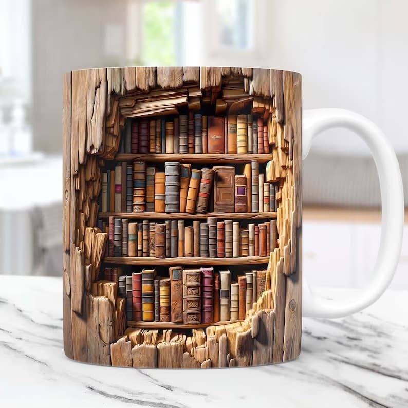 Ceramic Mug Creative Library Coffee Cup Cross-border 3D Bookshelf Mug Ceramic Water Cup