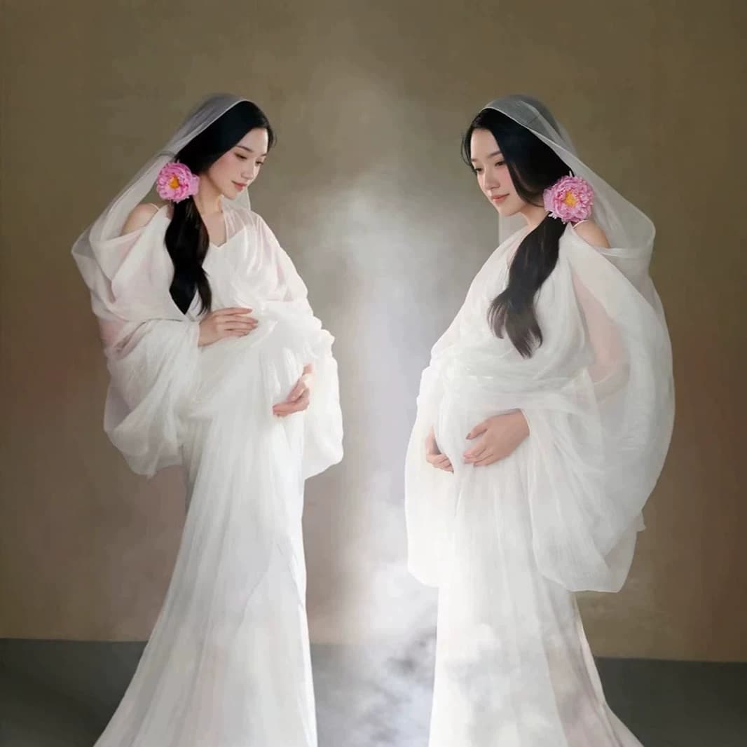 Photo Studio New Pregnant Mommy Simple Cool Feeling Fairy Retro Indoor Belly Photo Art Photo Photography Clothing