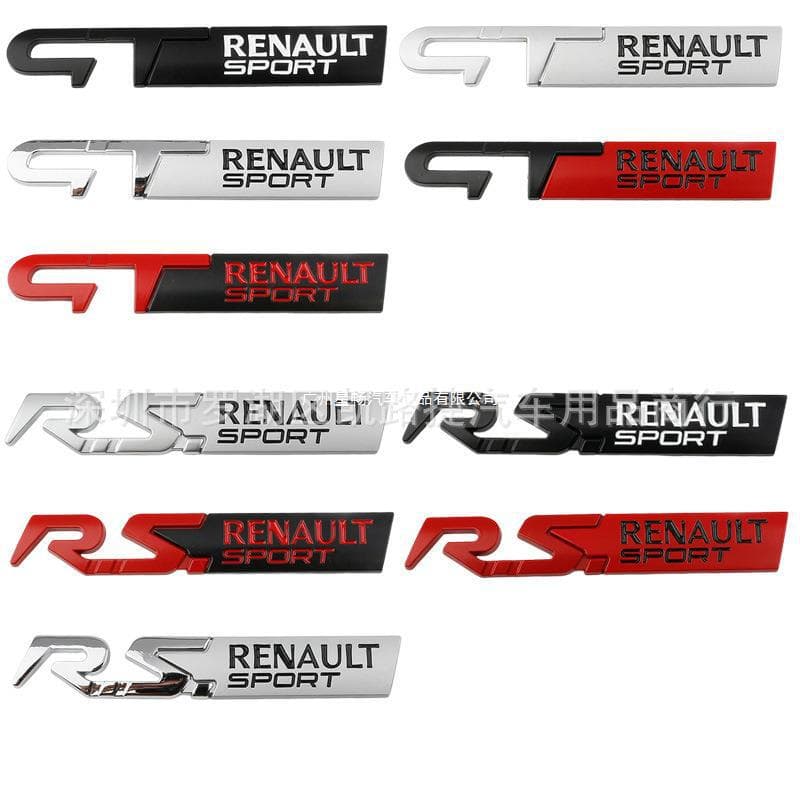RS RENAULT SPORT Emblem for Renault Logo Tail Badge Modification GT LINE Car Sticker Body Decal