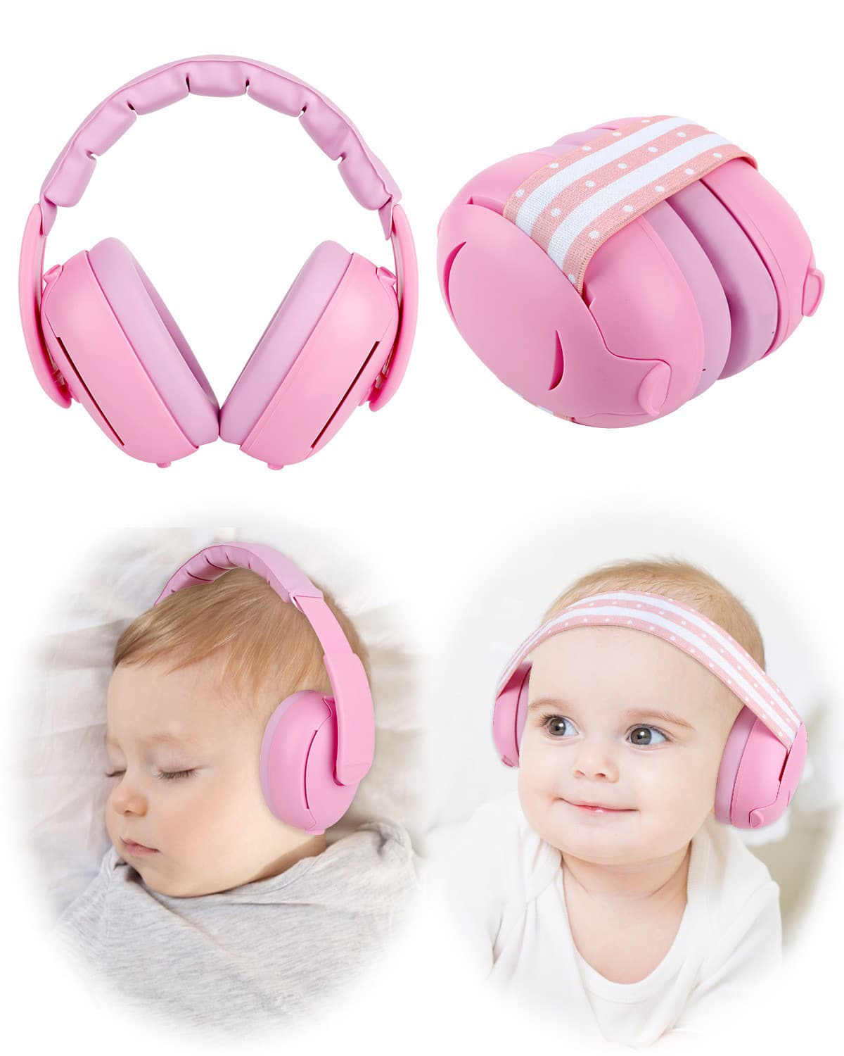 Factory Stock 2-in-1 Infant Noise-Canceling Ear Muffs Adjustable Sleep Noise Reduction Anti-Noise Kids Ear Muffs