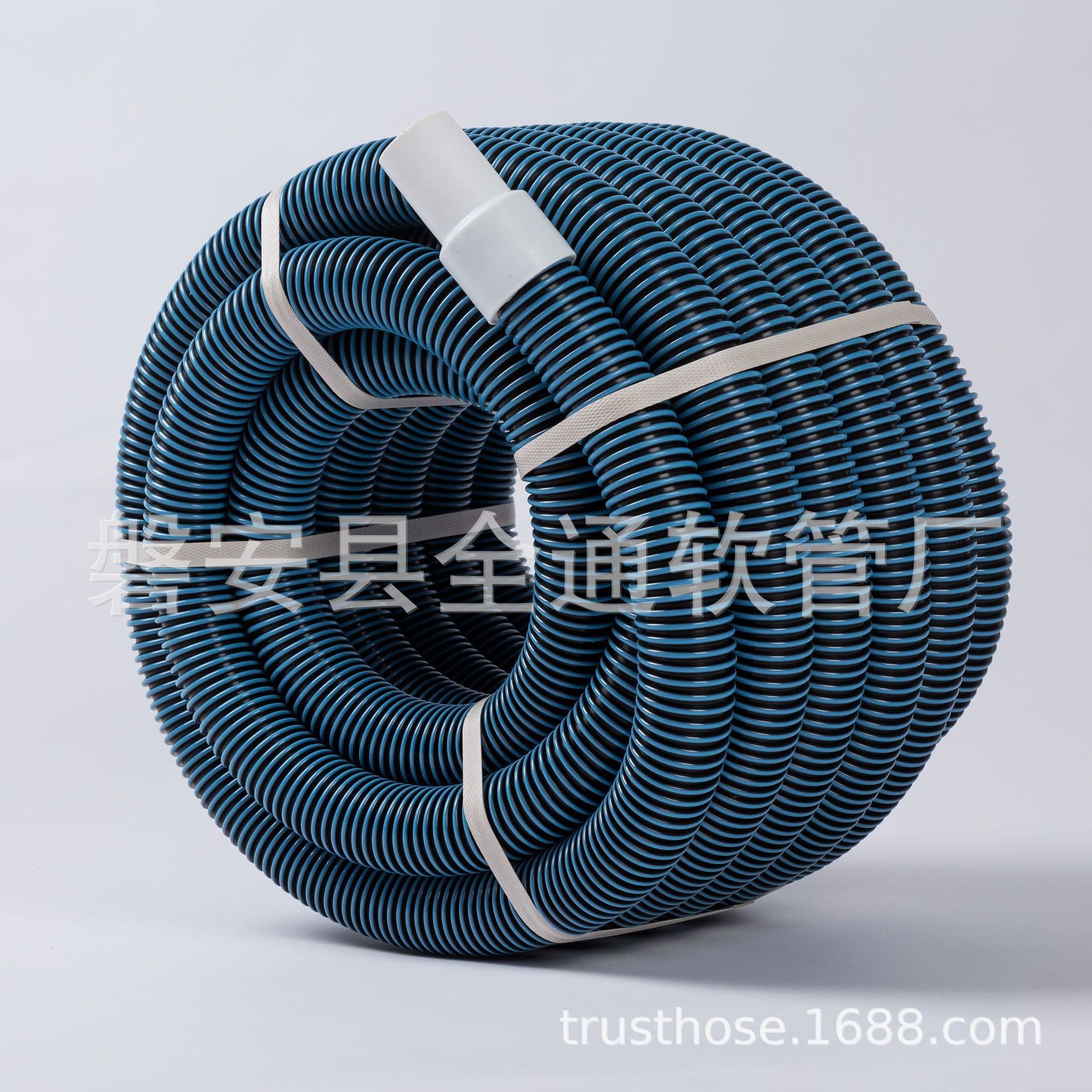 1.5-inch dual-color thickened self-floating pool suction hose, 10m/20m double-wall corrugated vacuum cleaner hose.