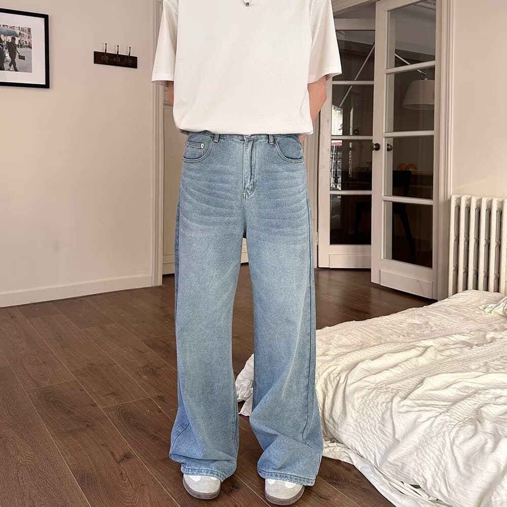 Hong Kong Style Trendy Men's 2025 Spring and Autumn Jeans Hip Hop Ins Trend High Street Fashion Edgy Cool Long Pants