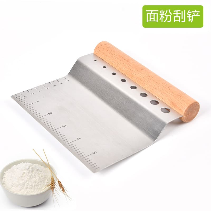 Spot Wholesale Baking Tools Thickened 304 Stainless Steel Noodle Knife Eight Holes Vanilla Tool with Curved Handle