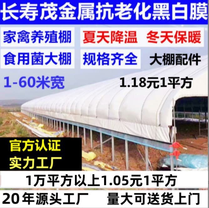 New Greenhouse Film Thickened Black and White Green and White Film Farming Film Waterproof Cooling Insulation Shading Silage Film Edible