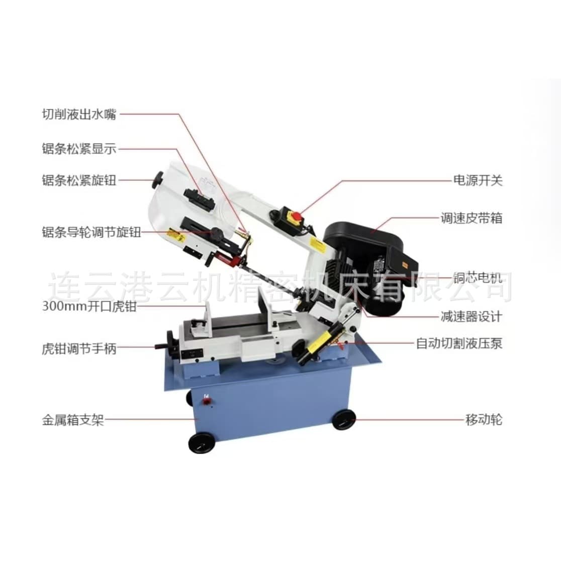 Small Metal Band Saw BS-712N Angle Saw Machine for Pipe, Rebar, and Metal Cutting