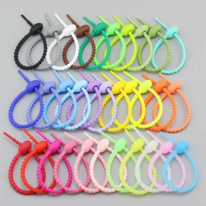15cm Tadpole Silicone Cable Tie Winder for DIY Keychains, Jewelry Pendants, Hanging Ropes, and Doll Accessories - Factory Direct Sales