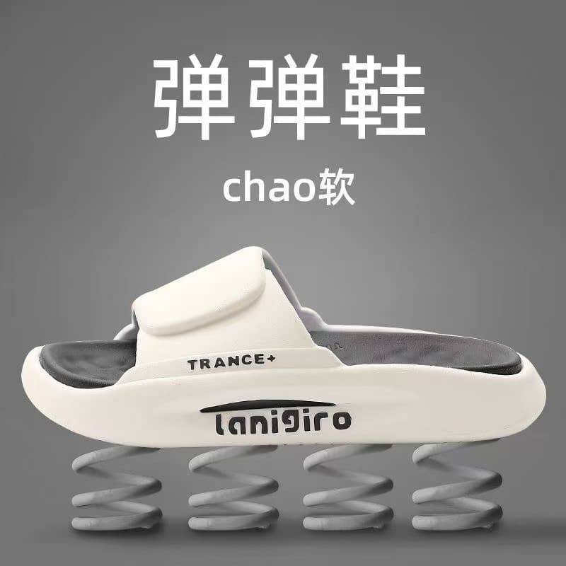 Men's Summer Outdoor Indoor Anti-slip Soft Bottom Slippers Home Bathroom Slippers Fashionable Single Strap Slides for Couples