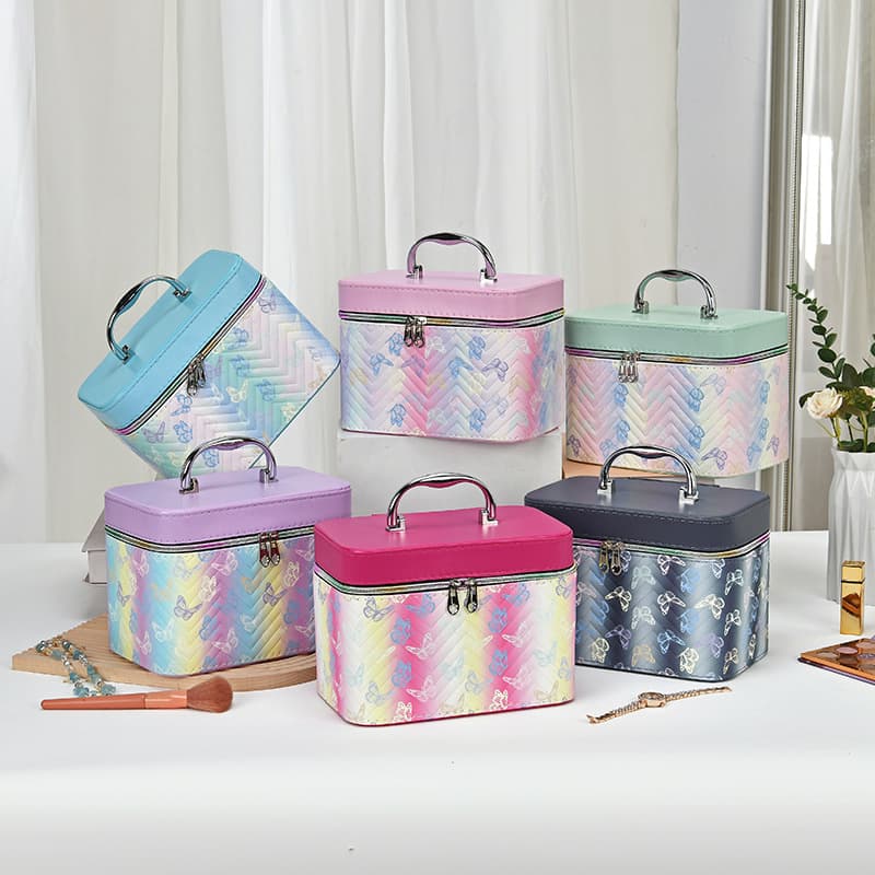Large Capacity Premium Makeup Bag with Mirror, Factory Direct Wholesale, Minimum Order Quantity 1, Home Storage Three-Piece Set