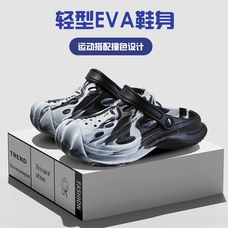 2025 New Outdoor Perforated Shoes Thick Sole Height Increase Fashion Sports Casual Anti-Slip Ins Couple Sandals Women
