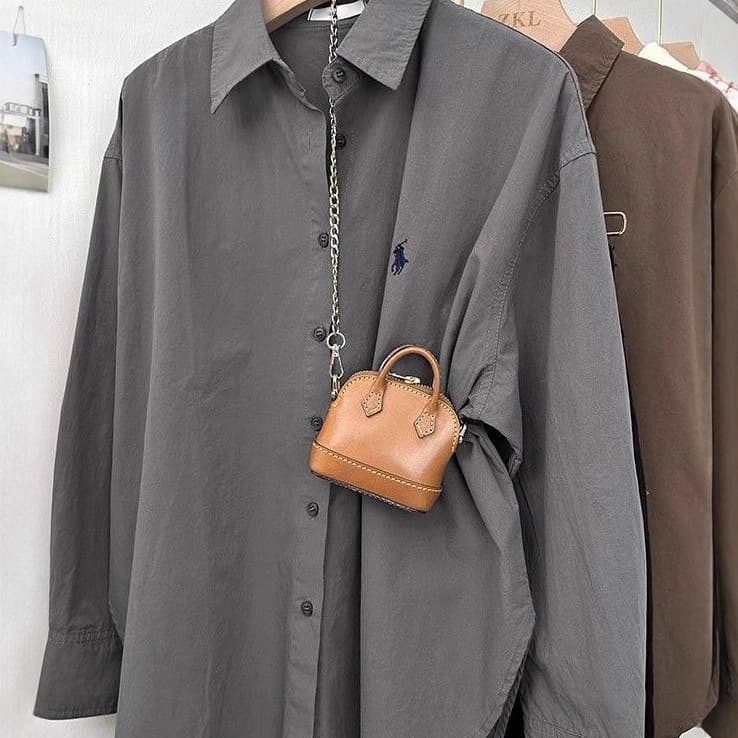 Pony Embroidery Shirt Women Loose Korean Simple High-End Design Office Blouse Fashion Casual Long Sleeve Top