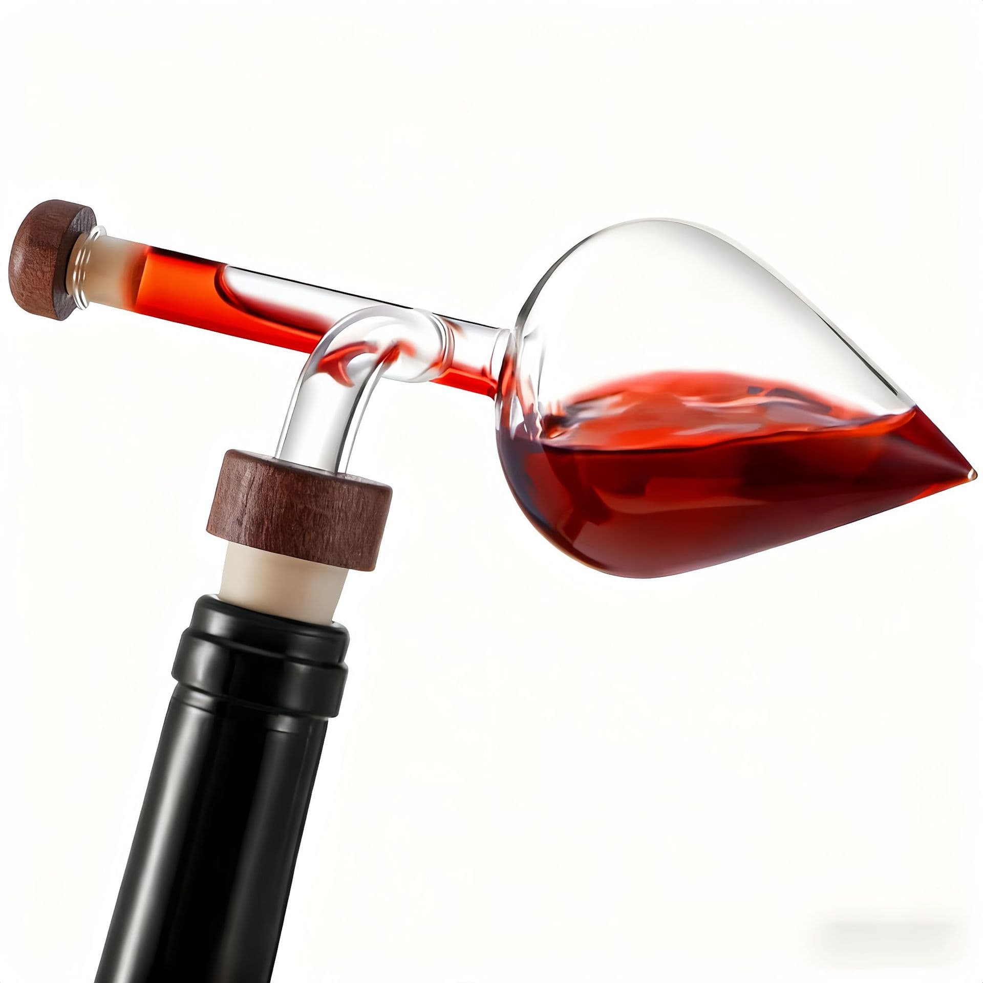 Hot-selling cross-border spherical quantitative wine bottle pourer, air aerator, portable peach-shaped rapid wine decanter.