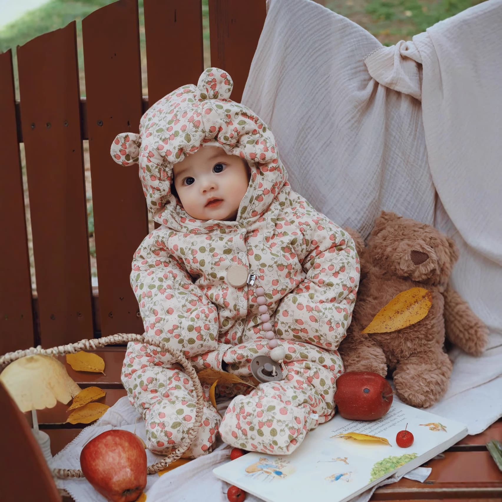 Ins Danish Autumn Winter Baby Cotton Romper Boys Girls Outing Thick Warm Cotton Padded Newborn Thick Crawling Suit