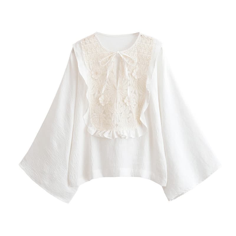 Foreign Trade Wholesale Summer New Style, European/American Women's Clothing, Water-soluble Lace Patch Shirt 1282767, Short Skirt 1285167