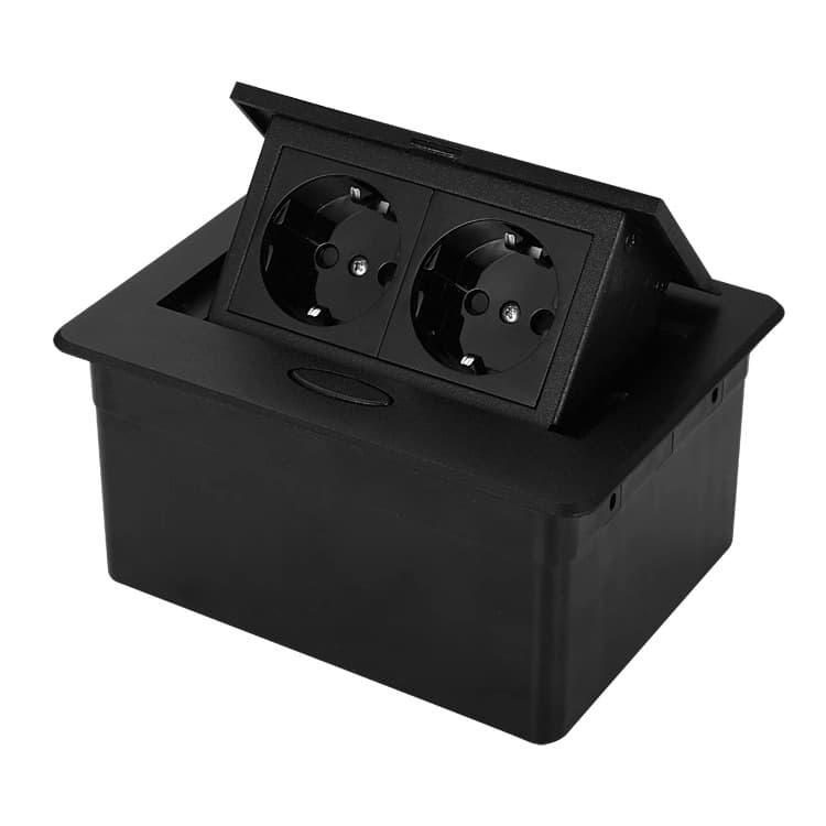 Embedded concealed European standard desktop socket for cross-border export, pop-up British/EU/German standard office desk power outlet