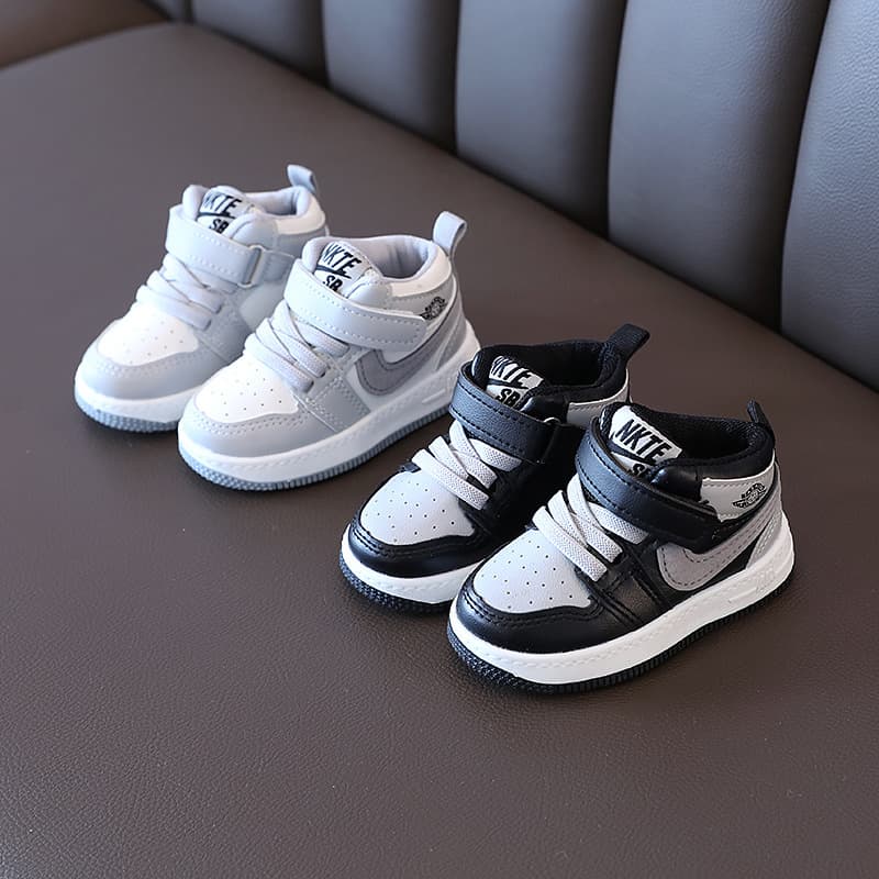 Men's Mid-Cut Sports Shoes Spring/Autumn New Style Children's Shadow Grey Casual Shoes Baby Board Shoes for Girls