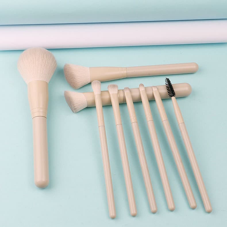 A complete set of Cangzhou 9 soft-bristled rice base light gray head makeup brush set fiber hair full set of makeup tools wholesale