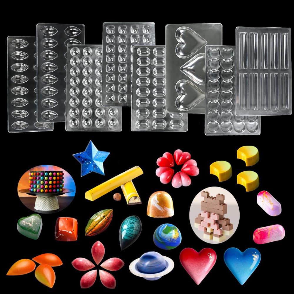 Bullet-shaped half-round heart transparent plastic chocolate mold olive shell cake decoration baking tool