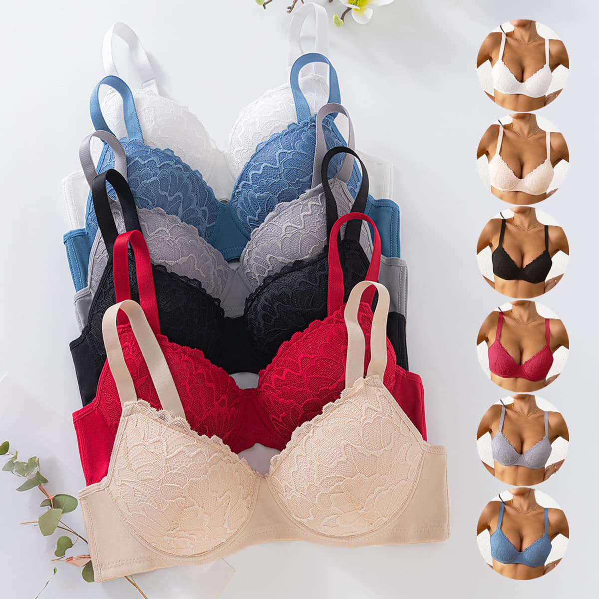 Cross-border Hot Seller: Sexy Push-Up Bra for Amazon TEMU Shein Markets, Anti-Sagging Bra in Stock