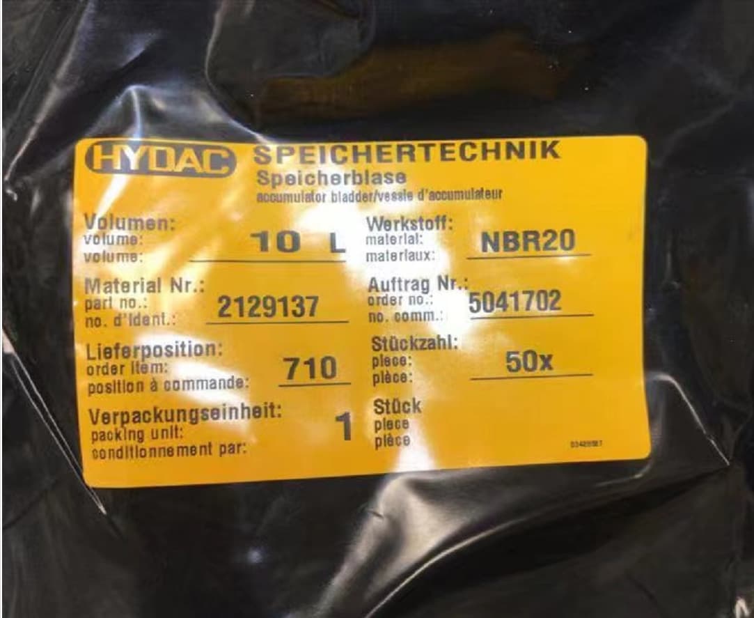 German HYDAC 200L Bladder 3461300, Direct from German Factory, Competitive Price, Short Lead Time