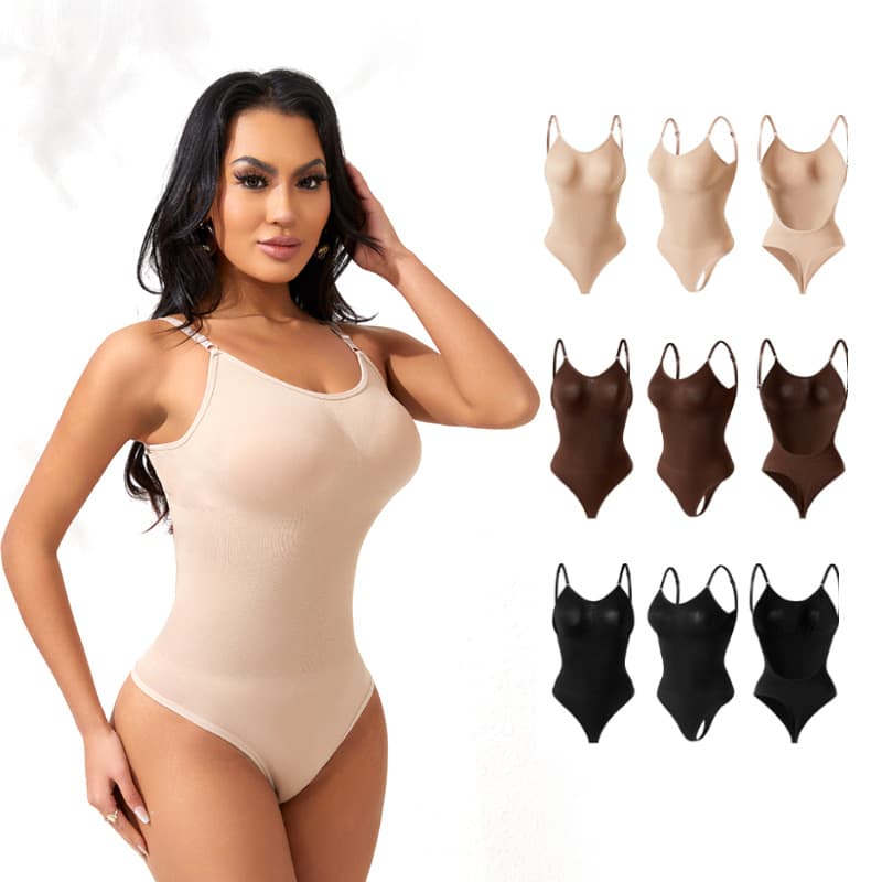 Cross-border European and American Plus Size Shapewear Vest Backless Bodysuit for Women Tummy Control Slimming Bodysuit with Snap Crotch Body Shaper
