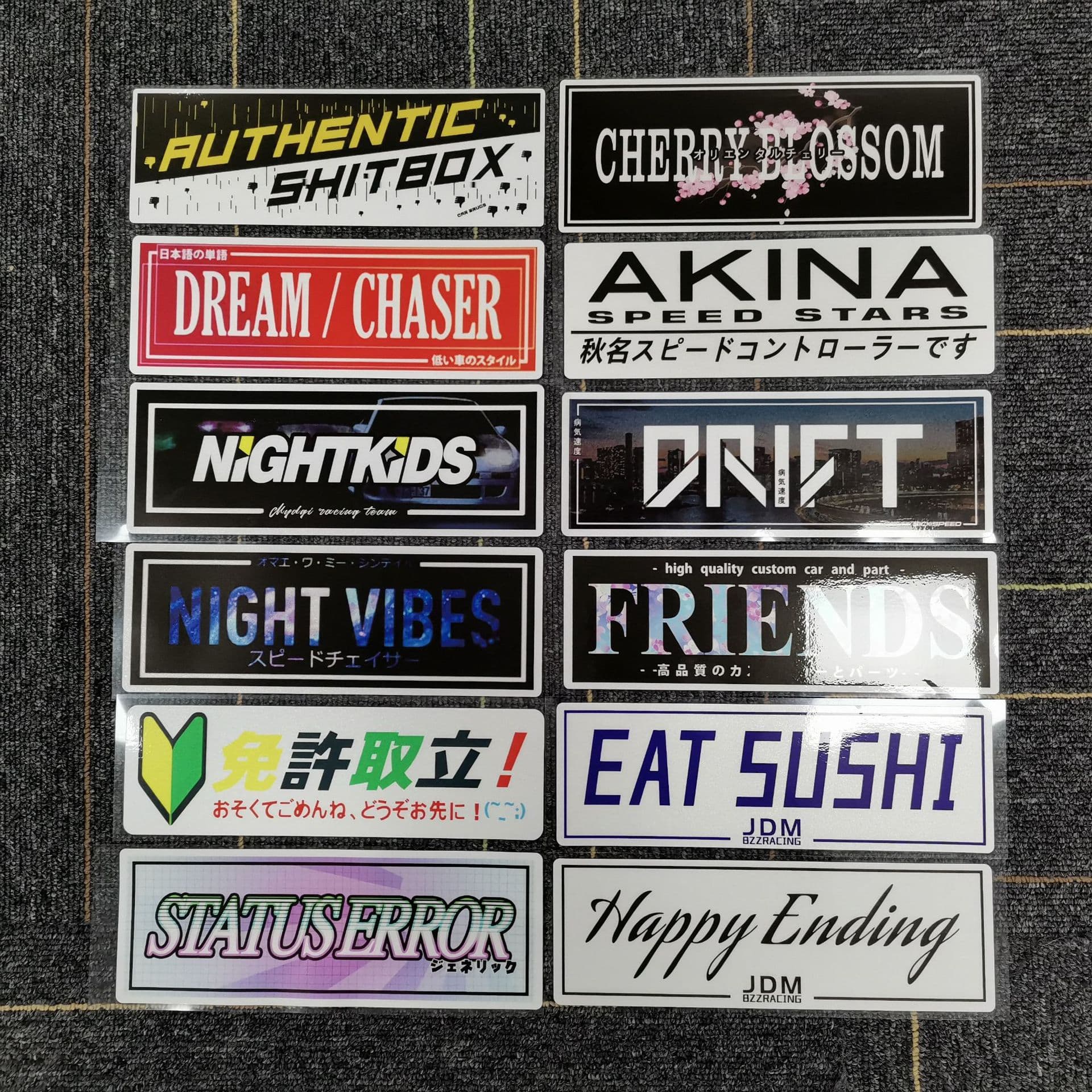 Car JDM Modification Culture 20cm Reflective Sticker Waterproof Reflective Decal for Motorcycles and Electric Vehicles In Stock in Guangzhou