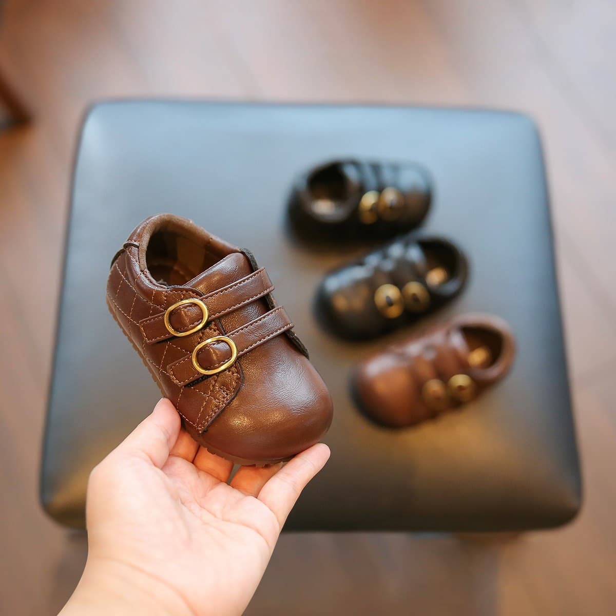 Spring Autumn Baby Girls' Single Shoes Girls' Leather Shoes Soft Sole Baby Walking Shoes Children's Vintage Boys' Leather Shoes Trendy