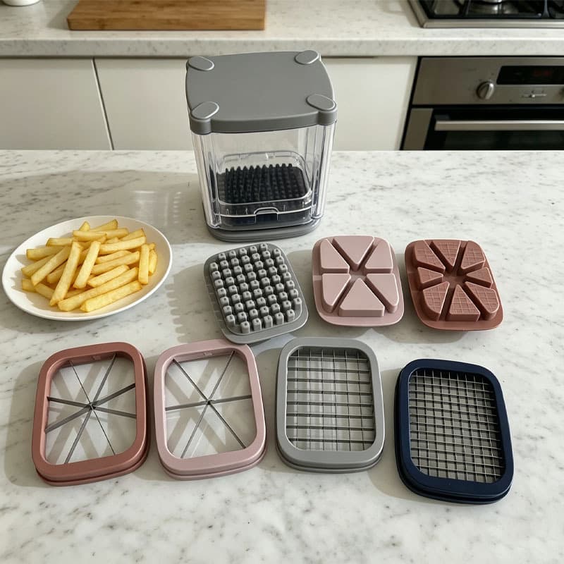 French Fry Cutter, Carrot and Cucumber Dicer, Multi-Function Vegetable Cutter for Home, Tomato and Apple Slicer