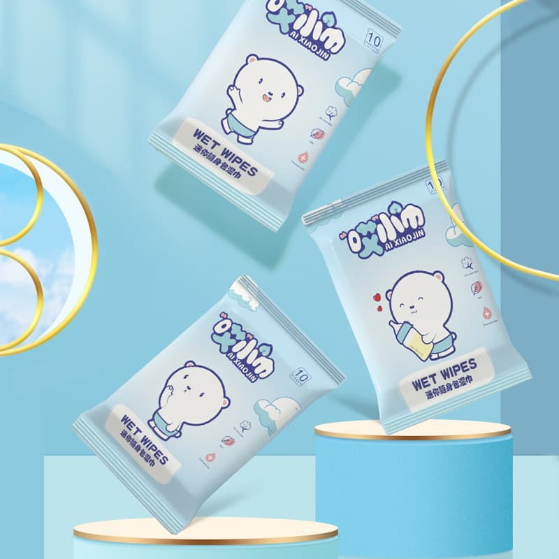 10-Pack Baby Wet Wipes, Non-Woven Fabric Infant Wipes, 10 Sheets per Pack