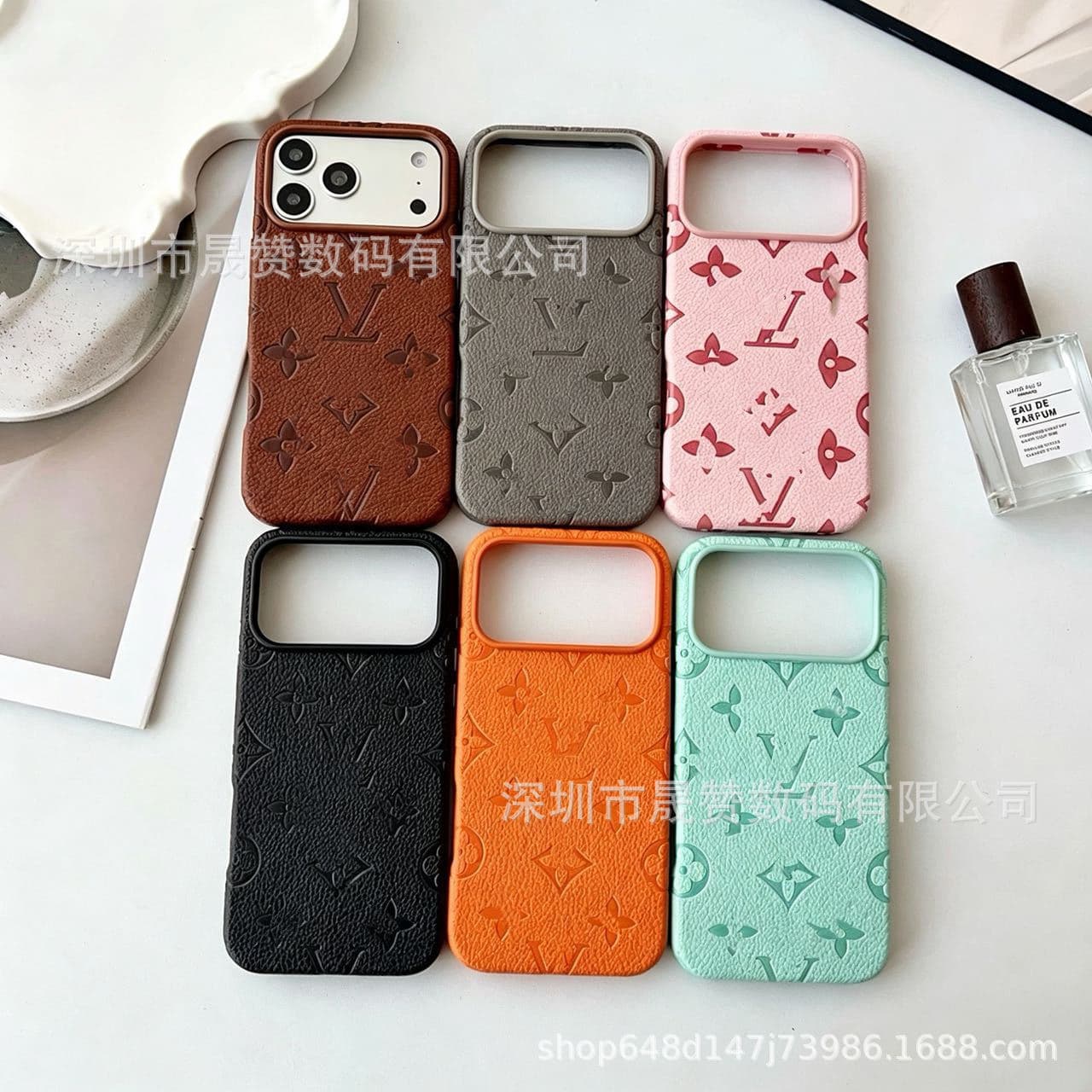 Premium Embossed Luxury Apple 16 Phone Case Compatible with iPhone 17 Pro Max Protective Cover with Metal Buttons