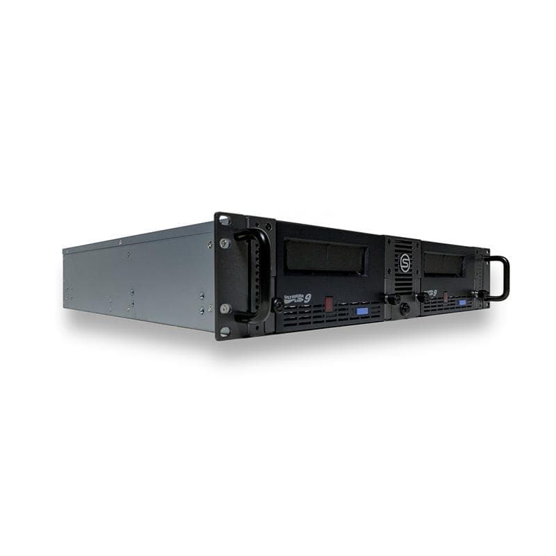 SymplyPRO LTO-8 rackmount tape drive with Thunderbolt interface and redundant power supply.