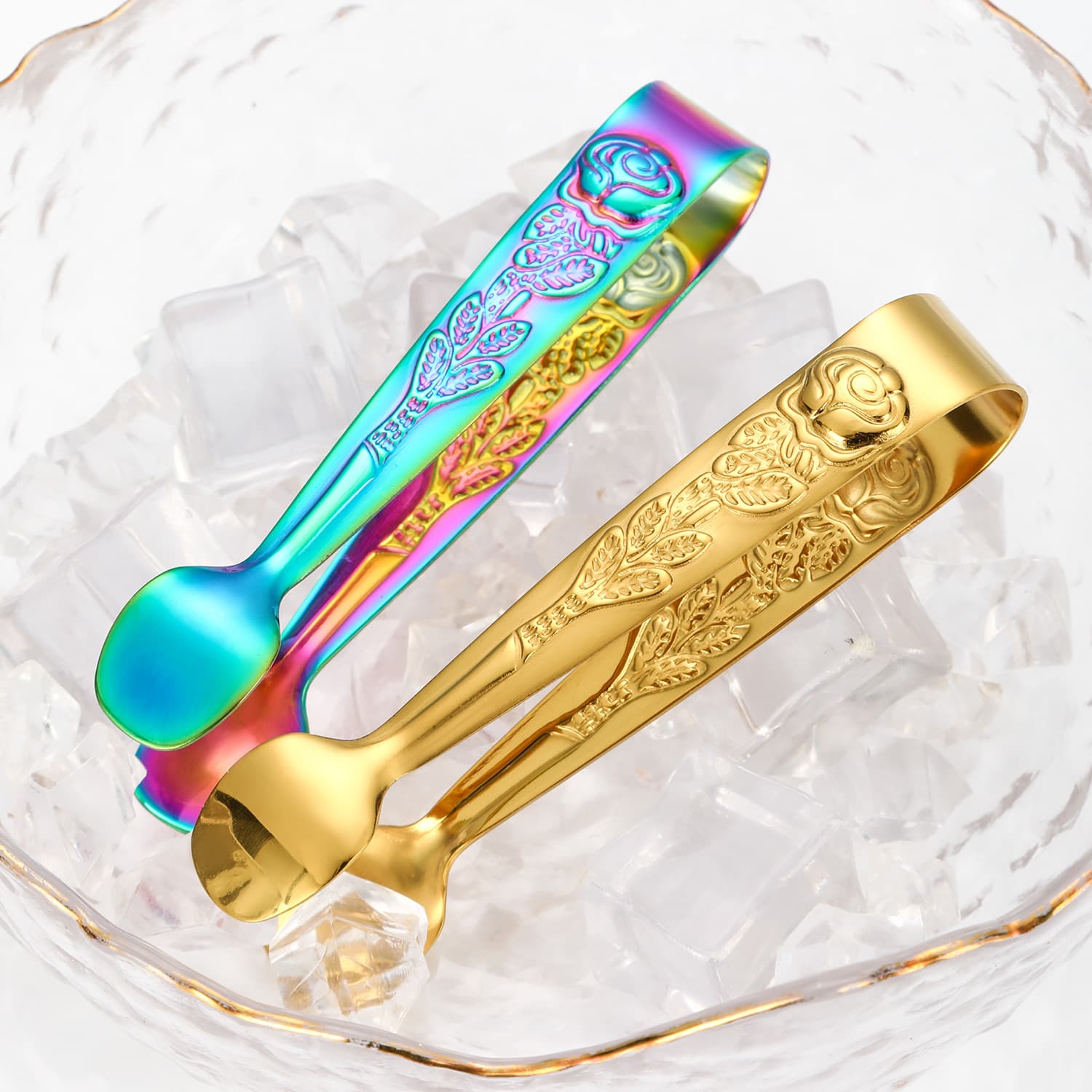 Source manufacturer of 304 stainless steel patterned sugar clips and small ice clips. In stock, thickened, burr-free ice bucket clips for cross-border e-commerce.