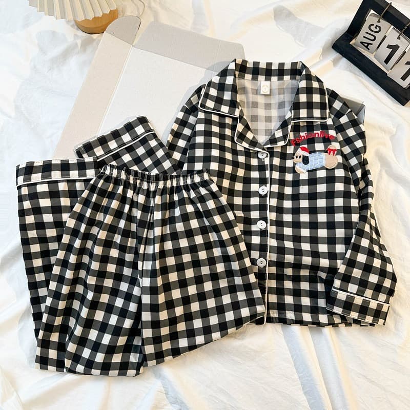 New children's pajamas boys and girls long-sleeved spring and autumn cartoon boys and girls baby middle and large children's home clothes set