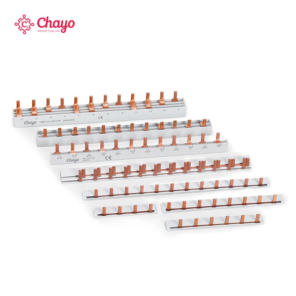 1P2P3P4PDPN pin busbar with side plug cover 12 teeth 63A connector MCB circuit breaker Chayo