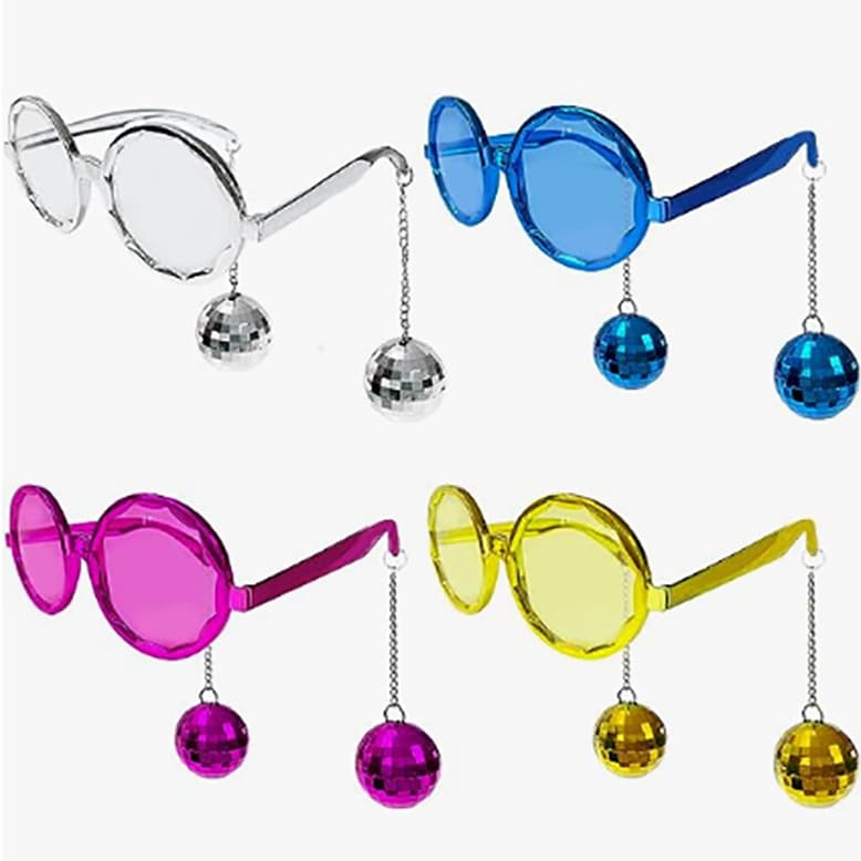 Cross-border bachelor party mirror ball glasses funny glasses retro DISCO ball pendant party glasses