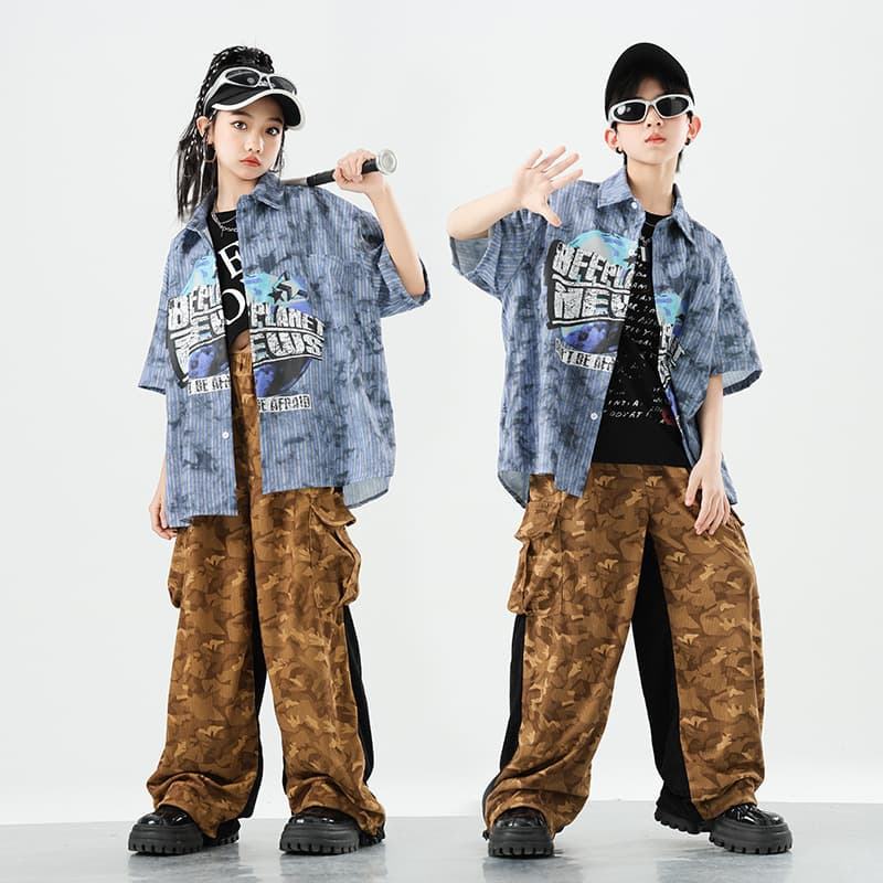 Street Dance Kids Hip Hop Cool Outfit Set for Boys and Girls Jazz Dancewear