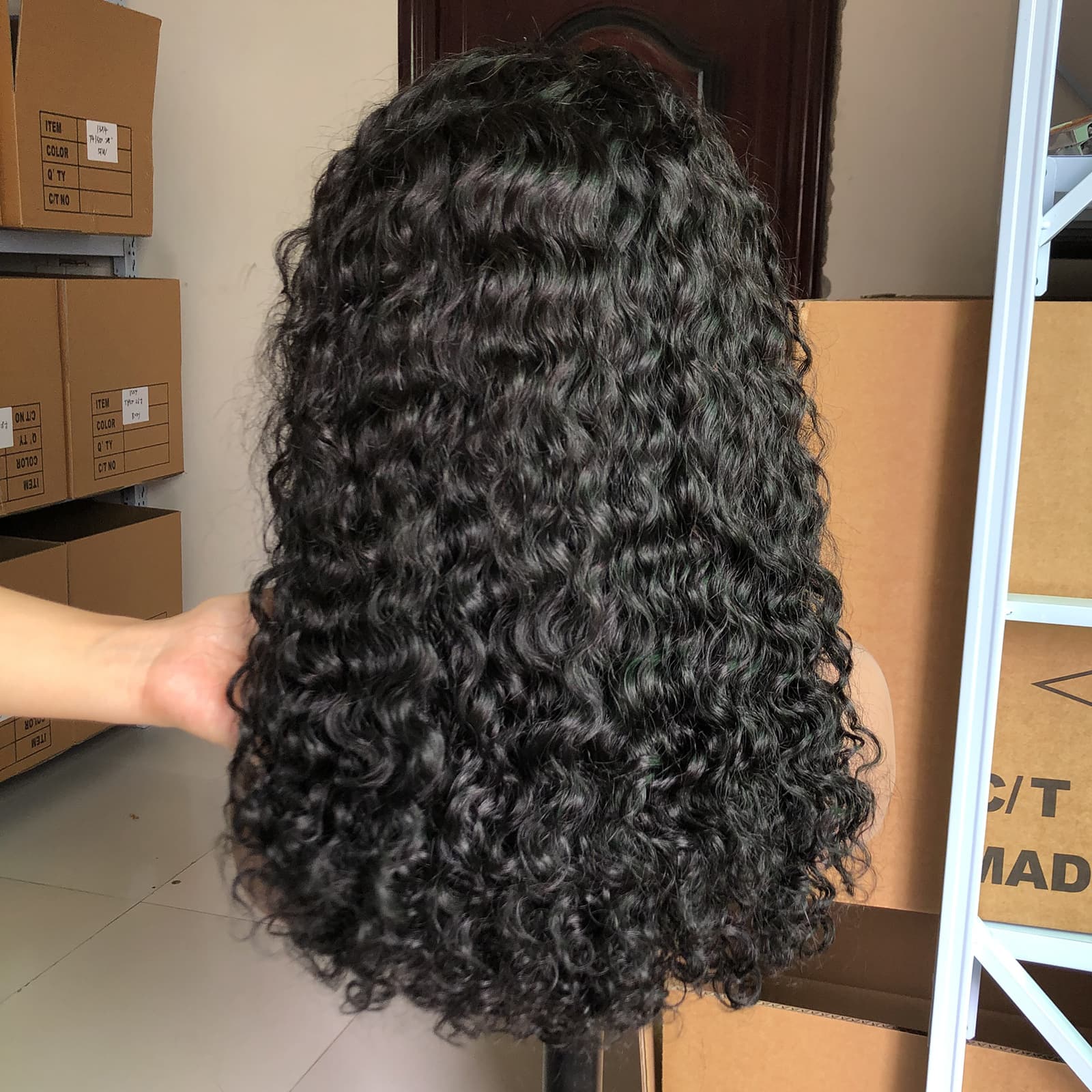 13*4 human hair human hair water wigs front lace curls 100% human hair 250% density