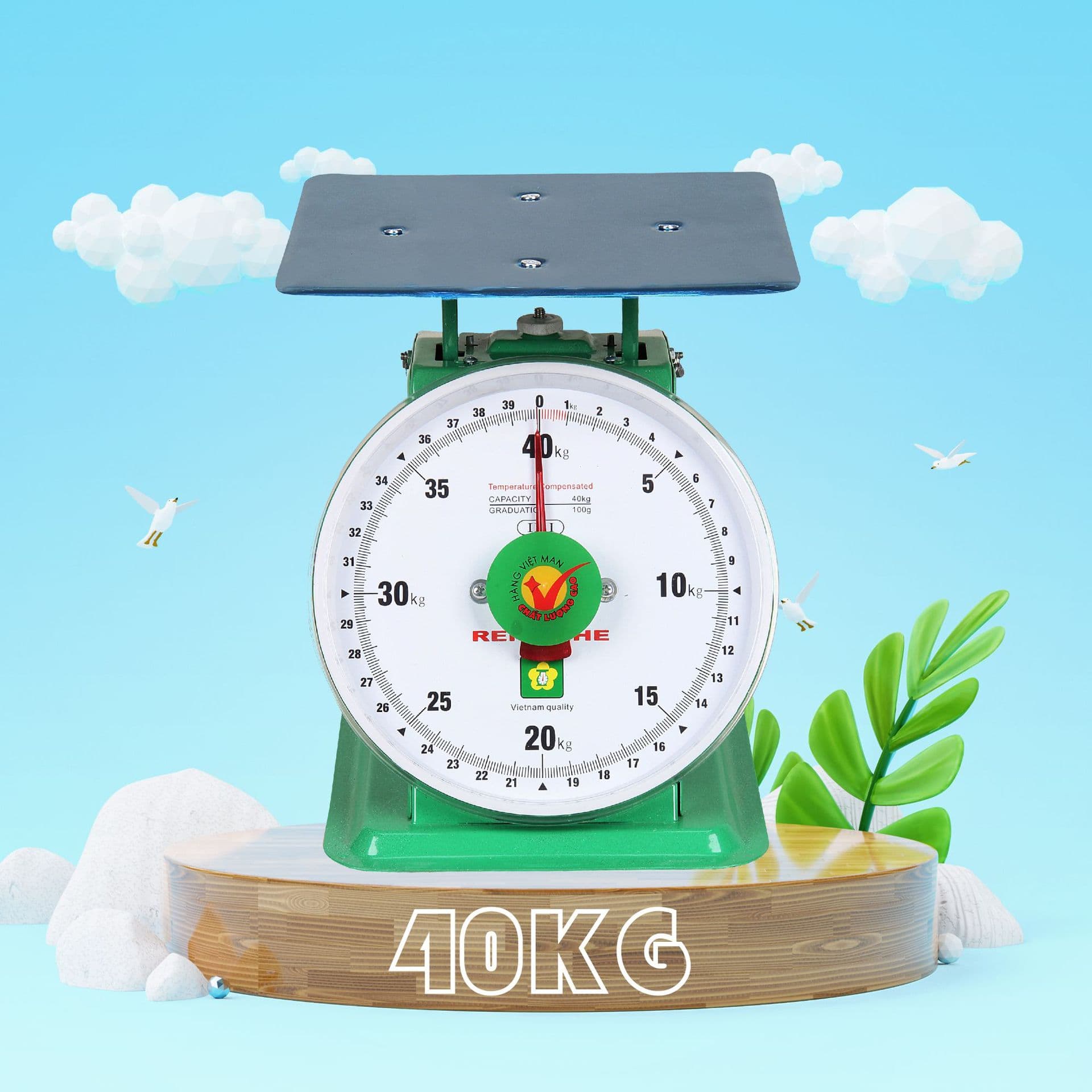 Vintage Spring Dial Scale Mechanical Platform Scale Tray Scale Kitchen Scale Dial Scale Counter Scale - 40KG Steel Pan