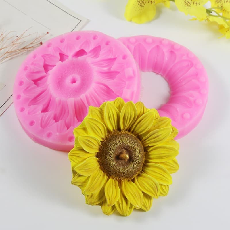 Sunflower Sunflower Scented Candle Silicone Mold Plaster Mold Baking Cake Chocolate Mold Factory Direct Sales