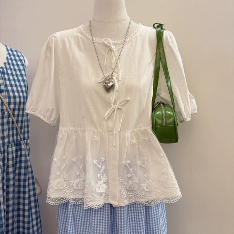 Thirteen Lines New Korean Version 2025 Summer Literary Loose Age-reducing Commuting Casual Temperament Versatile Doll Shirt