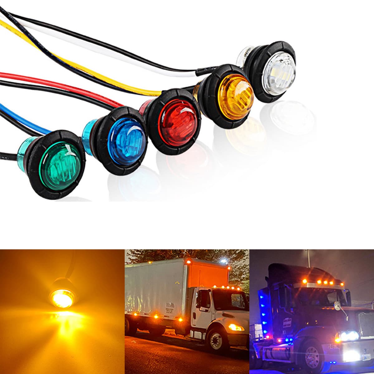 24V LED Truck Side Marker Light, Signal Light, Indicator Light, Clearance Light, Crystal Auto Light