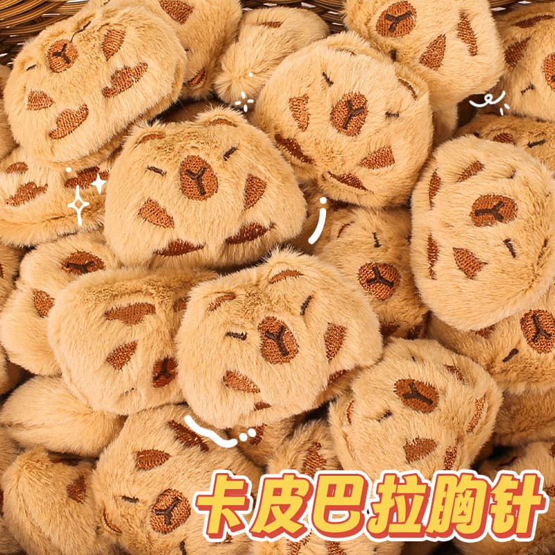 Capybara Cartoon Plush Small Doll Accessories Cute Pufferfish Plush Bag Hair Ornaments Brooch Wholesale