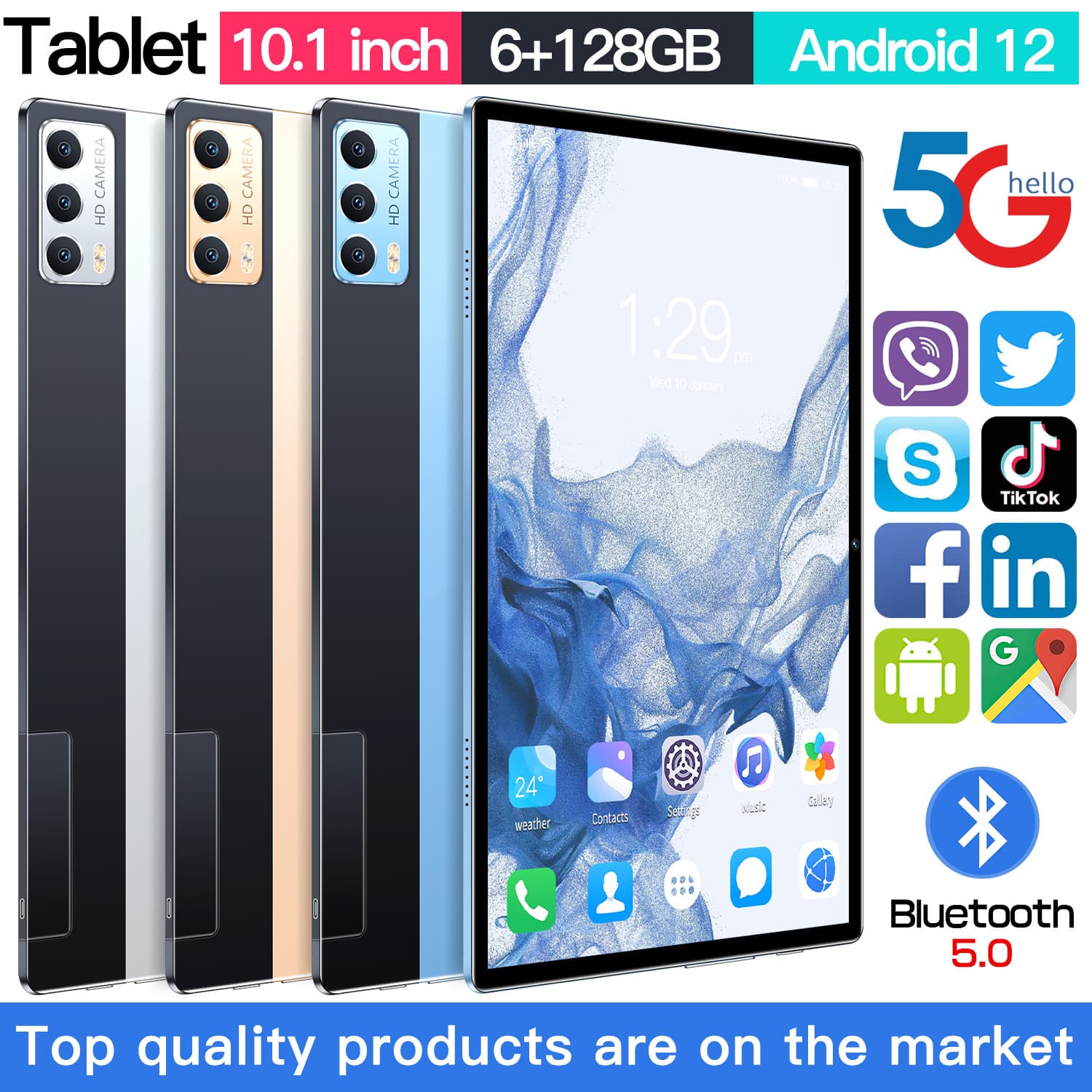 Factory Wholesale Cross-border New 10-inch Android Smart Tablet with Calling, Bluetooth, GPS, Video, and Full Netcom 5G