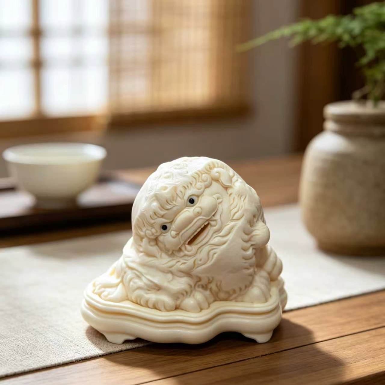 Ivory fruit carving Pixiu incense burner texture incense seat literary ornaments home decoration living room office incense burner