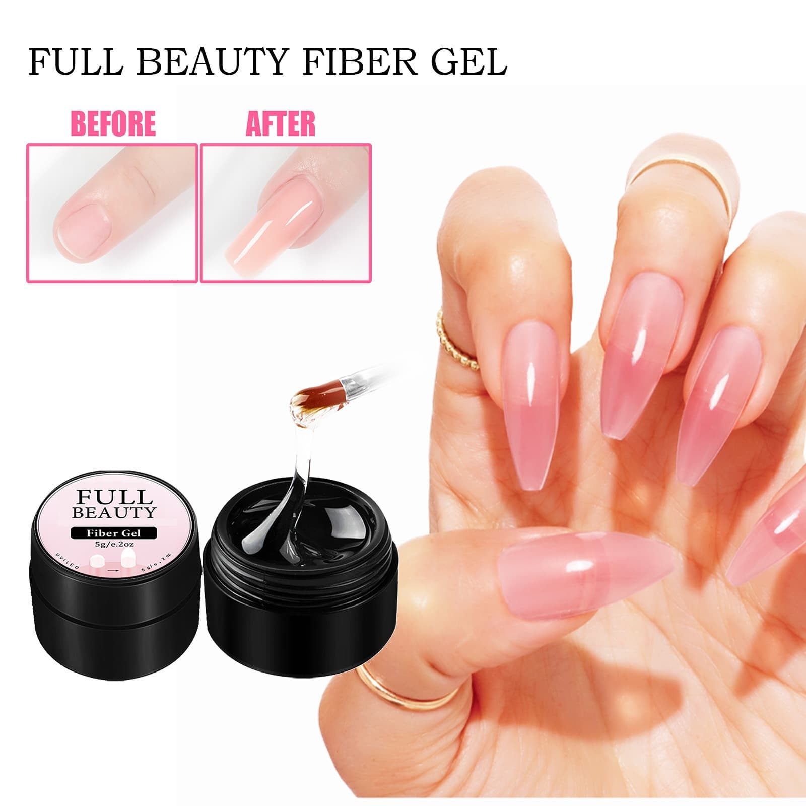 EELHOE Nail Art Extension Glue Crystal Model Glue Free Paper Holder Flexible Easy-Drying Extension Nail Glue