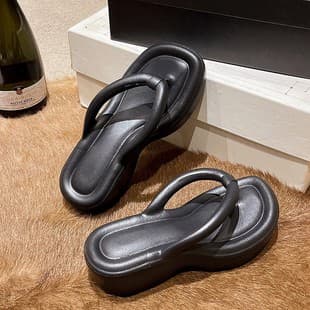 Summer Thick Sole Flip Flops Women's Outdoor High-End 2024 New Height Increasing Non-Slip EVA Flip Flops Women